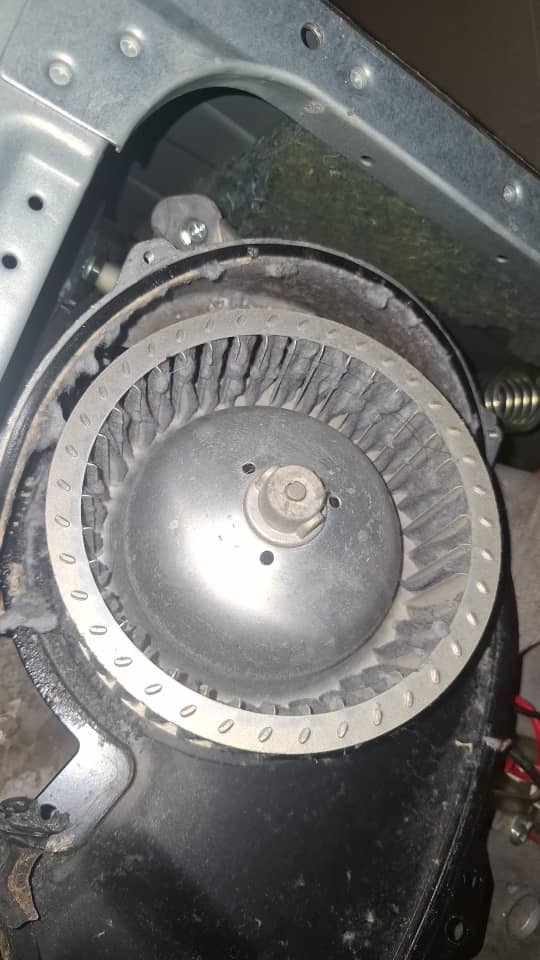 Dryer blower wheel lint cleaning repair